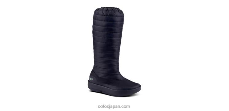黒 HNHLF100 女性のオームブーツ OOFOS