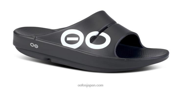 黒、白 HNHLF1 レディース ウーアー スポーツ スライド サンダル OOFOS