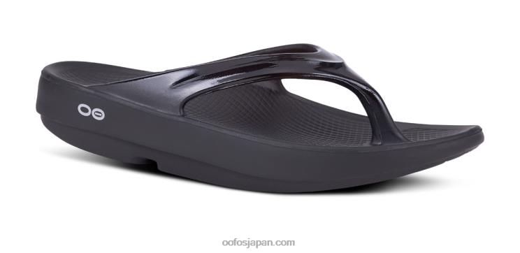 黒 HNHLF22 女性のウーララサンダル OOFOS
