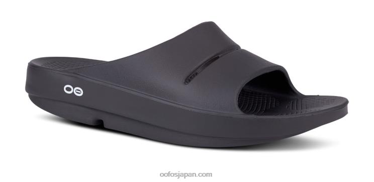 黒 HNHLF26 レディース ウーアー スライド サンダル OOFOS