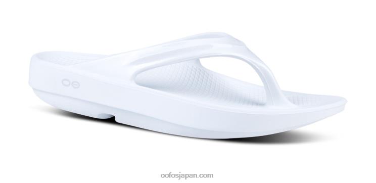 白 HNHLF43 女性のウーララサンダル OOFOS