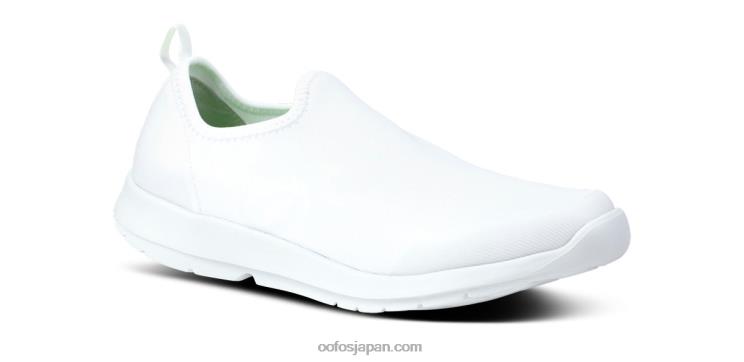 白 HNHLF71 女性用 OOMG スポーツ ローシューズ OOFOS
