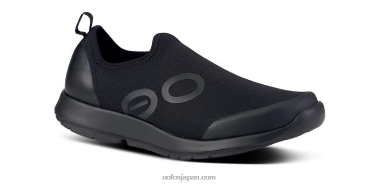 黒 HNHLF89 女性用 OOMG スポーツ ローシューズ OOFOS